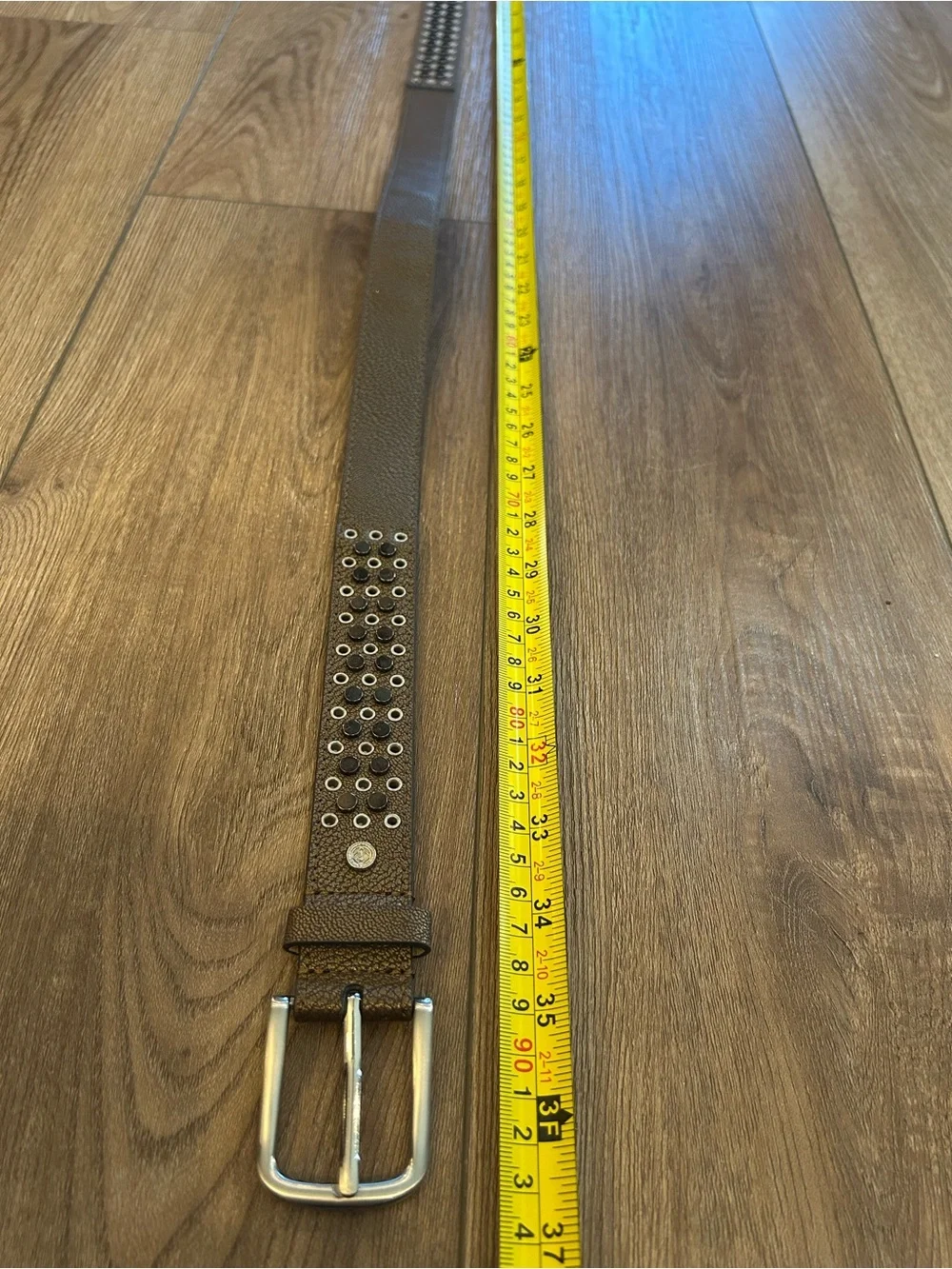 NWT Studded Belt Womens S Brown Bronze Grommet Western Boho